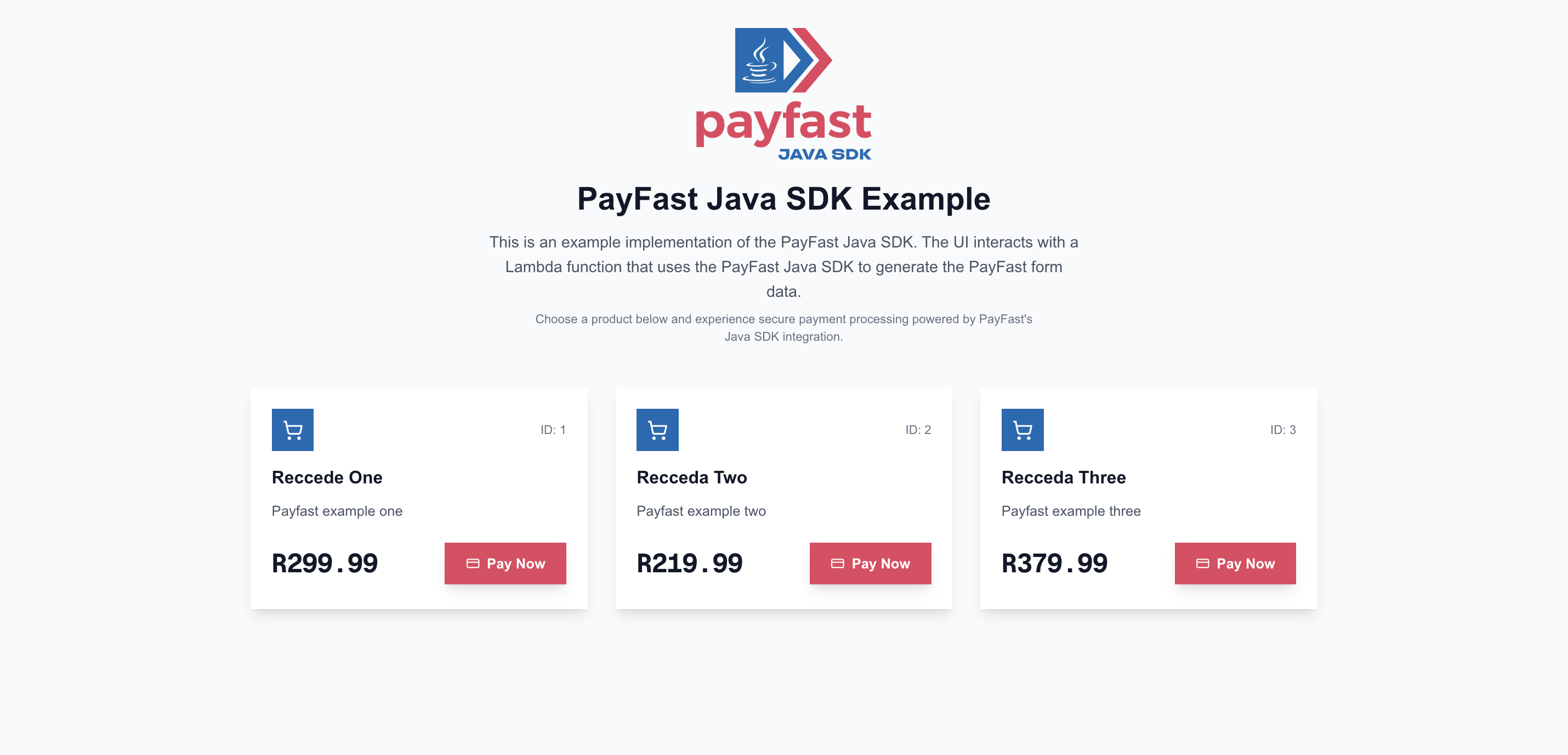 Payfast Java SDK Example